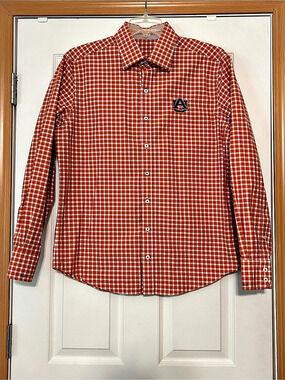 J. Hilburn Men’s Auburn Gingham Button Down Custom Size XL (see measurements)